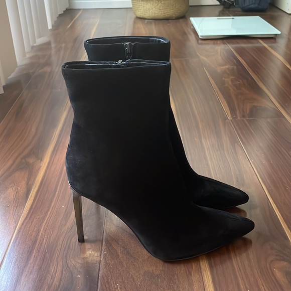 Rag & bone Wes Black Suede Pointed Stiletto Metal Heel Boot size 7.5 - Picture 5 of 9